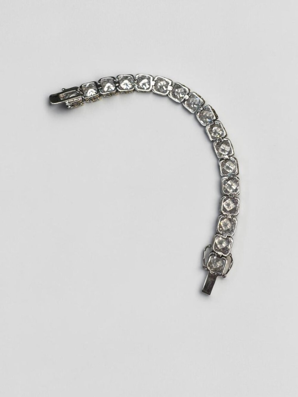 Park Lane Bracelet Clear Crystal Rhinestone Two Tone Ornate Link Vintage 1980s - Picture 2 of 7